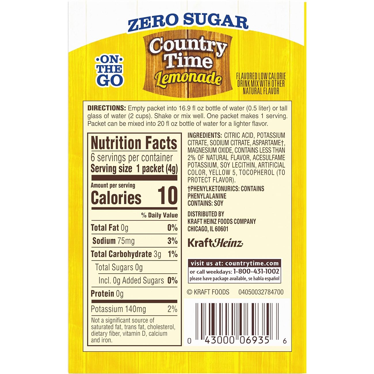 Country Time Lemonade Zero Sugar On The Go singles