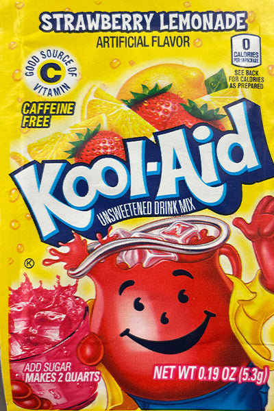 KOOL-AID Strawberry Lemonade UNSWEETENED soft drink mix Packets, 0.13-OUNCE