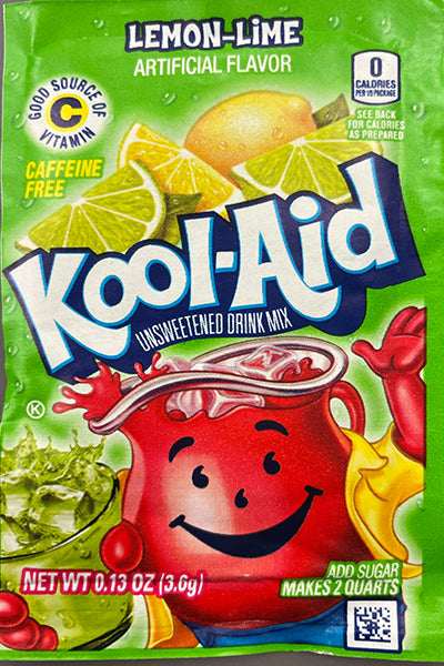 KOOL-AID Lemon Lime UNSWEETENED soft drink mix Packets, 0.13-OUNCE