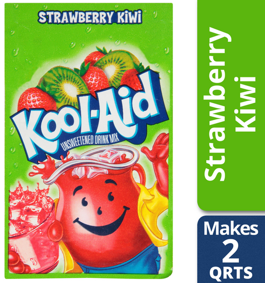 KOOL-AID Strawberry Kiwi UNSWEETENED soft drink mix Packets, 0.13-OUNCE