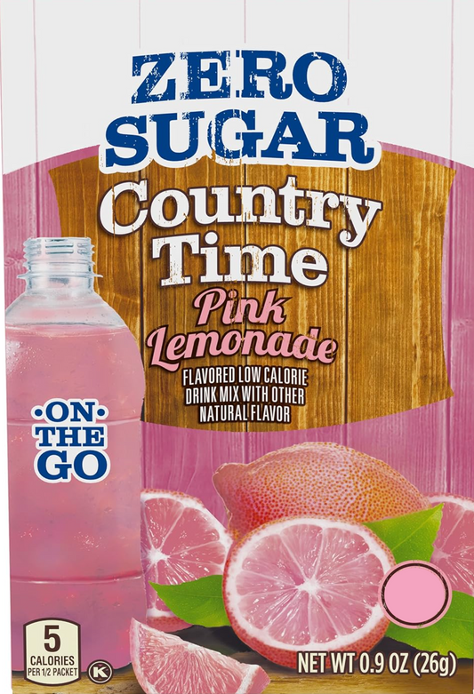 Country Time Pink Lemonade Zero Sugar On The Go singles