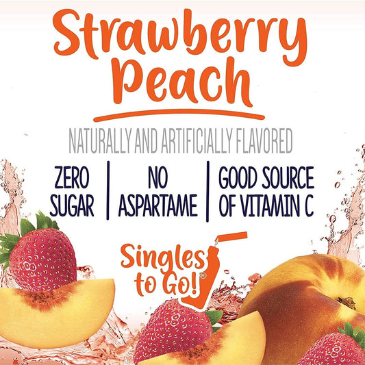 Welch's Strawberry Peach Singles To Go Water Drink Mix - Powder Stick