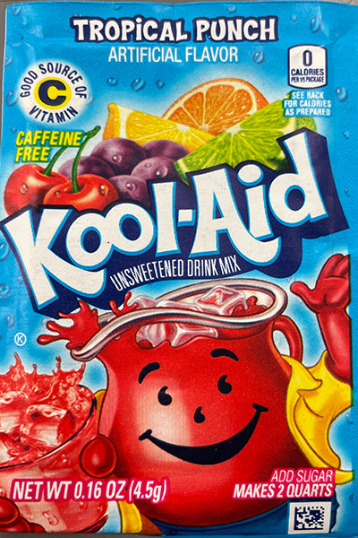 KOOL-AID Tropical Punch UNSWEETENED soft drink mix Packets, 0.13-OUNCE