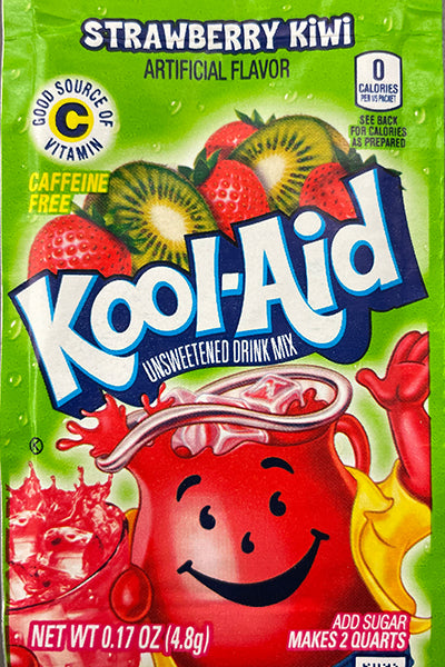 KOOL-AID Strawberry Kiwi UNSWEETENED soft drink mix Packets, 0.13-OUNCE