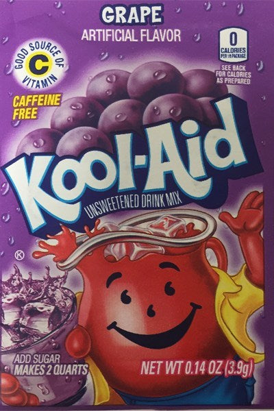 KOOL-AID Grape UNSWEETENED soft drink mix Packets, 0.13-OUNCE